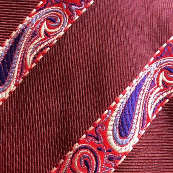 Etro Milano Striped Red Tie - Picture 6 of 6